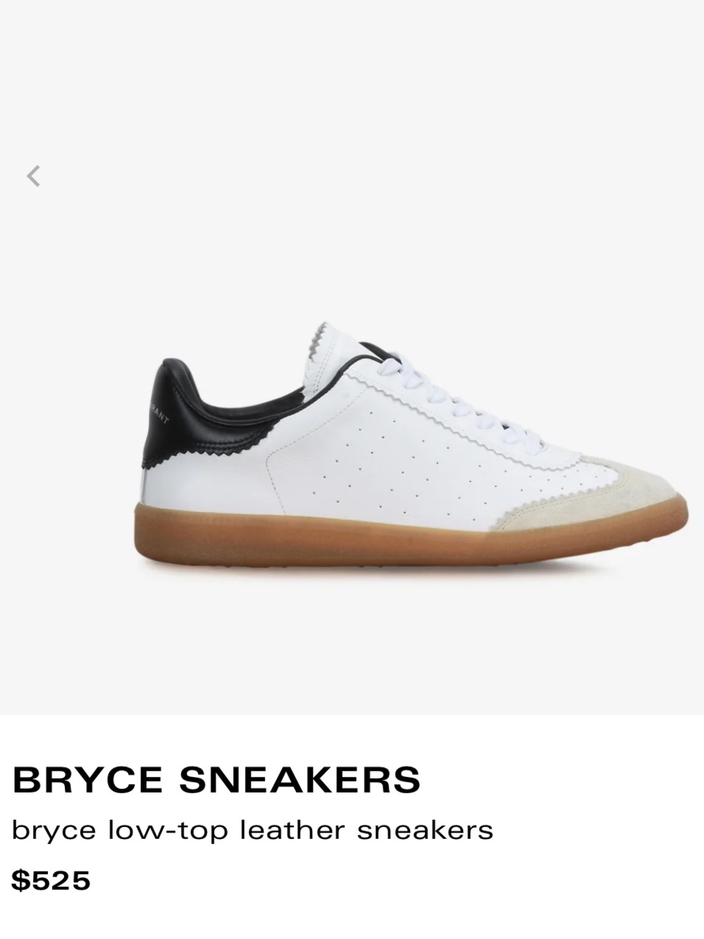 ISABEL MARANT Bryce White Leather Sneakers with Gum Sole, Size EU 40.